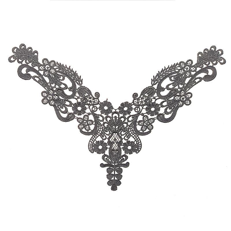 Water soluble lace corsage polyester silk embroidery fake collar DIY lace accessories three-dimensional hollow embroidery collar