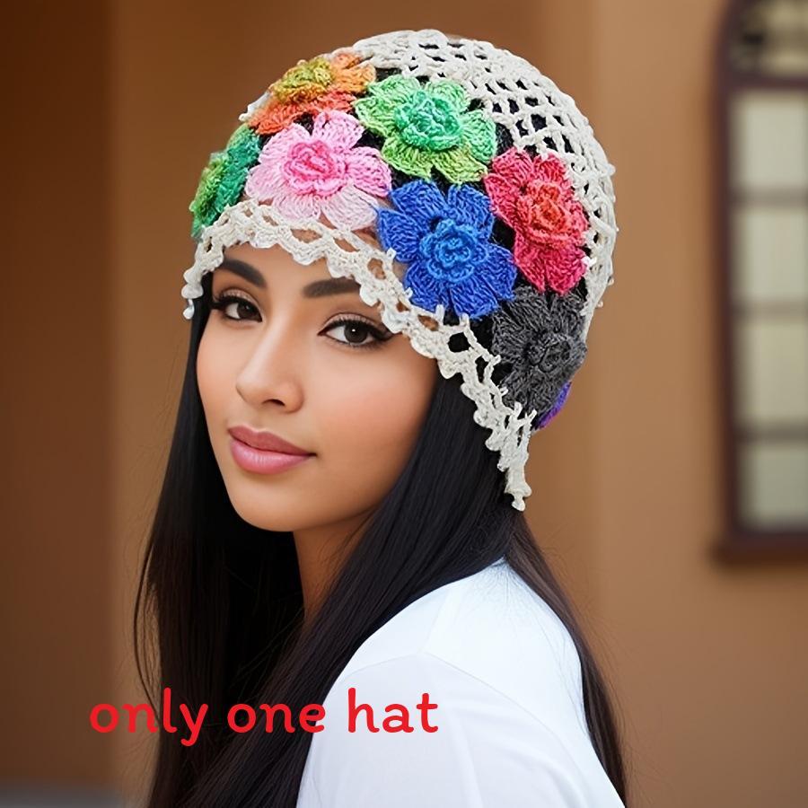 Handwoven Womens Knitted Hat With Breathable Acrylic Material For Fall And Winter бежевый