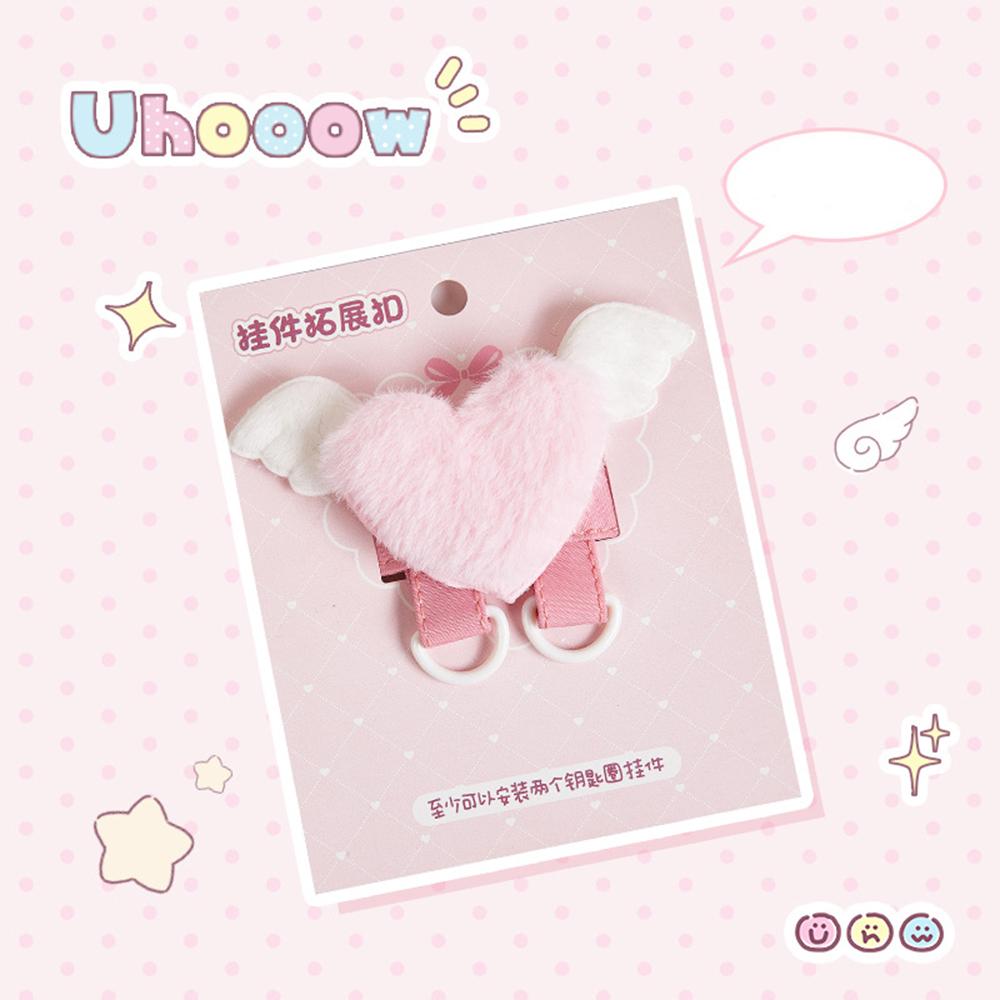 Plush Star Heart Wing Extender Buckle Cute Cartoon D-ring Bag Charm Display Buckle Pendant Accessories Cable Organizer Buckle