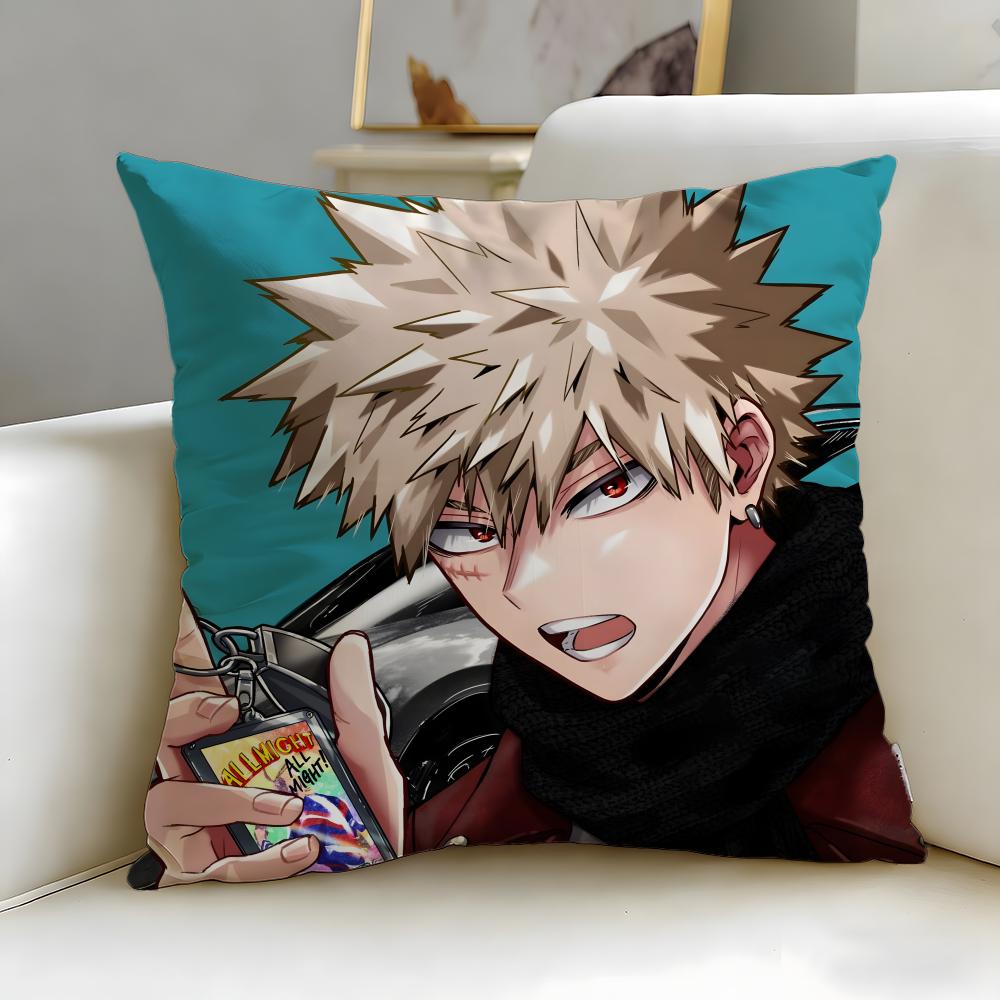 Trendy MMy Hero Academiaable Cushion Cover Stylish Washable Pillow Cover Ideal for Couch Bedroom Car Decoration