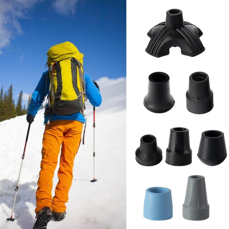 Non-slip Walking Stick Pad Caps Hiking Stick Ends Bottom Crutch Tip Protectors