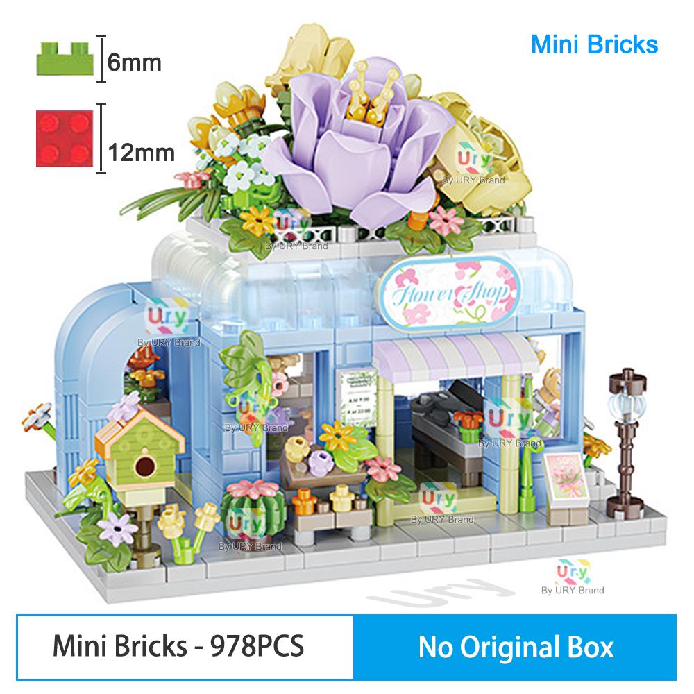 

Friends Series Mini Bricks Girls Shop Morden House Flower Coffee Princess Set Playground DIY Building Block Toys for Kids Gifts