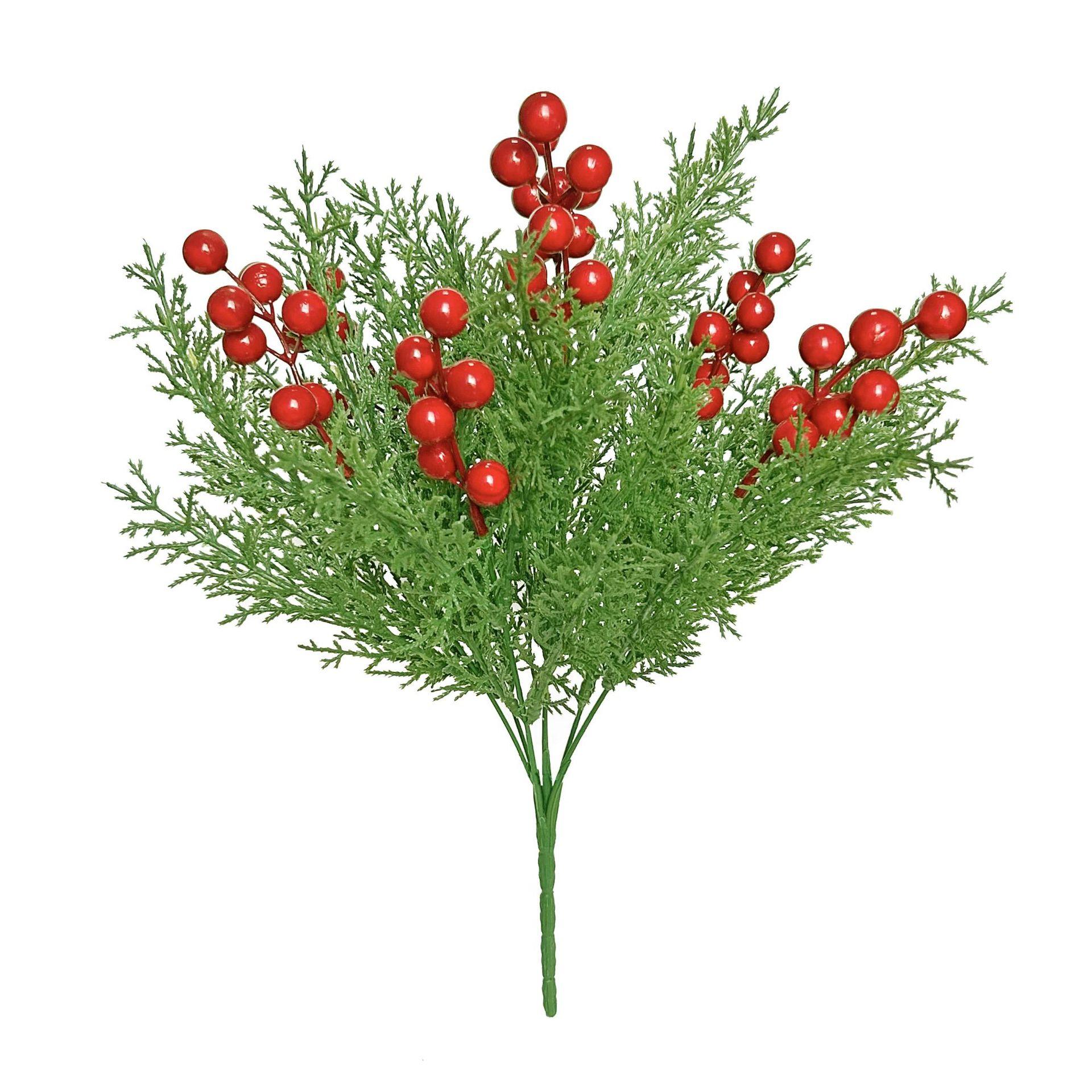 

Simulated Christmas pine, cypress, simulated red berry, holly fruit, Christmas cuttings, decorating Christmas