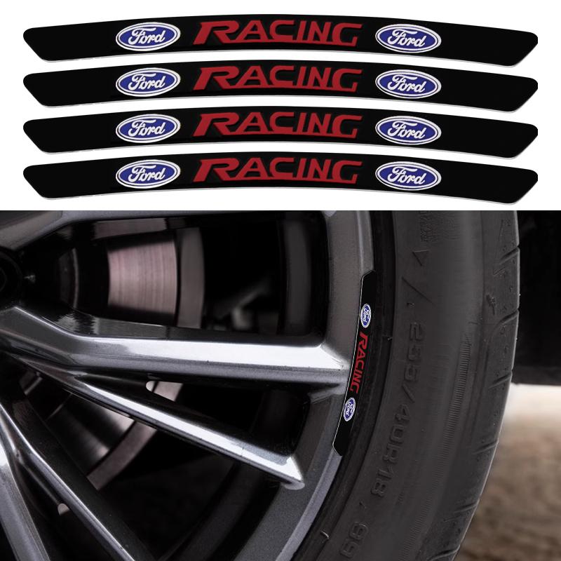 4/8pc Aluminum Car Badge Wheel Hub Rims Stickers Auto Decoration Accessories For Ford Mustang Focus 2 3 4 Mondeo Fiesta Ecosport