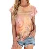 Women's Fashion Casual Basic Floral Textured Round Neck T-Shirt Vest Top