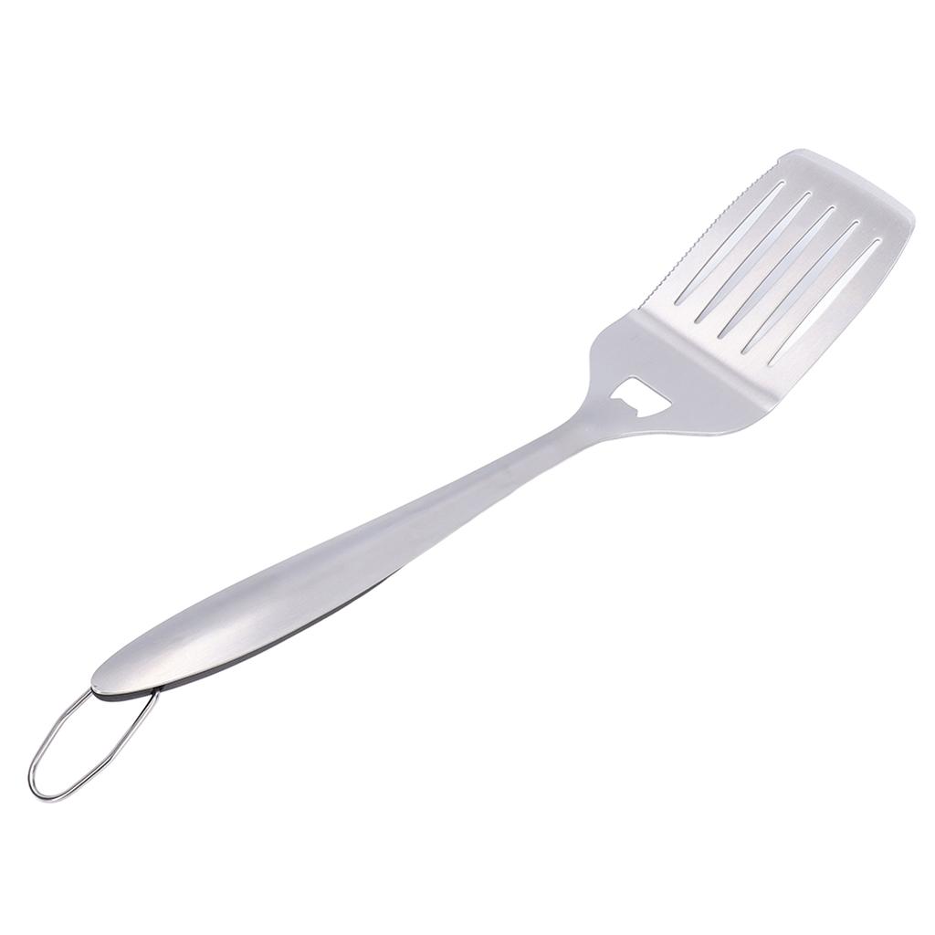 Edelstahl Bratwender Silber Geschlitzter Wender Tragbares Kochutensil mit Langen Griffen für die Küche
