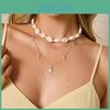 Beach Sun Shell Necklace Multilayer Geometric Alloy Summer Jewelry For Women