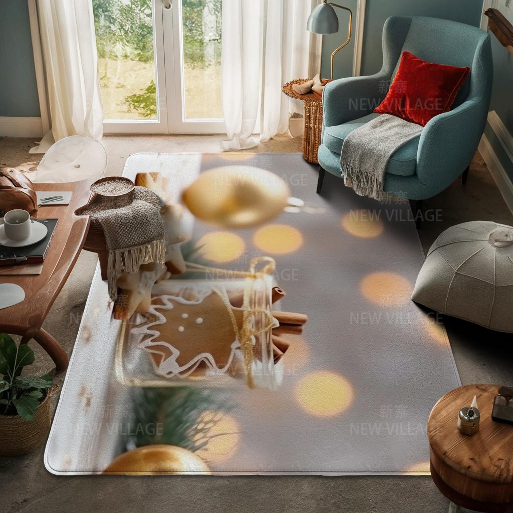 House Entrance Carpet Home Door Mat Living Room Bath Foot Bathroom Non-slip Water Absorption Rugs Bath Merry Christmas Winter