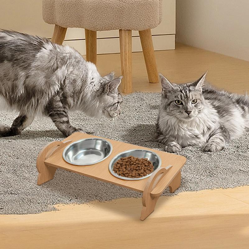 Miski na karmę dla kota Podwyższony podajnik wody dla zwierząt Miski dla psa Podajniki dla kotów Akcesoria dla kociąt Akcesoria do karmienia i pojenia kotów ze stali nierdzewnej