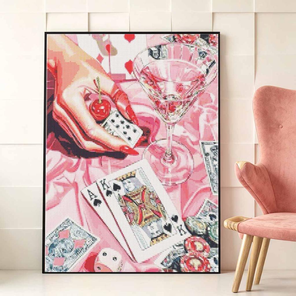 Casino DIY Diamond Art Painting Kit with Shiny Resin Diamonds for Adults Relaxing Craft Wall Decor and Handmade Gift Idea Set Decor