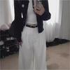 High-Waist Wide-Leg Retro Drape Jeans for Petite Women