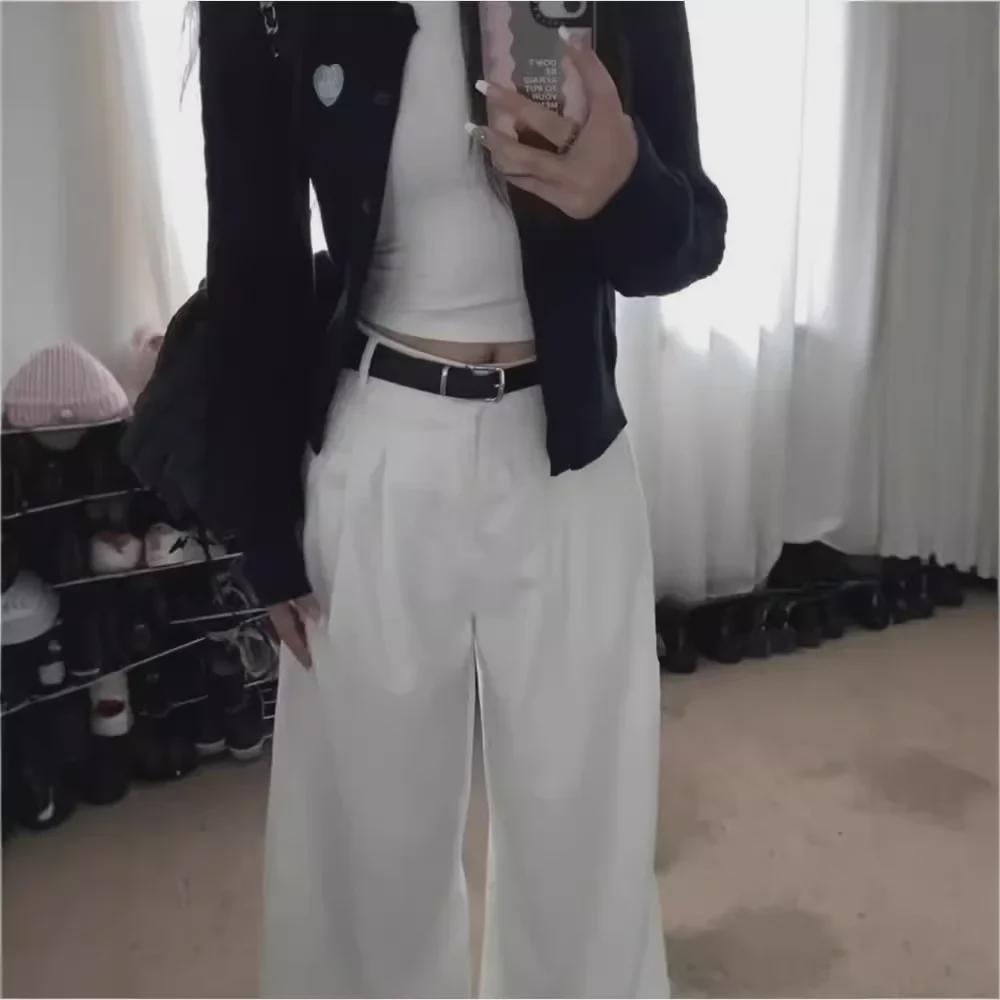 High-Waist Wide-Leg Retro Drape Jeans for Petite Women