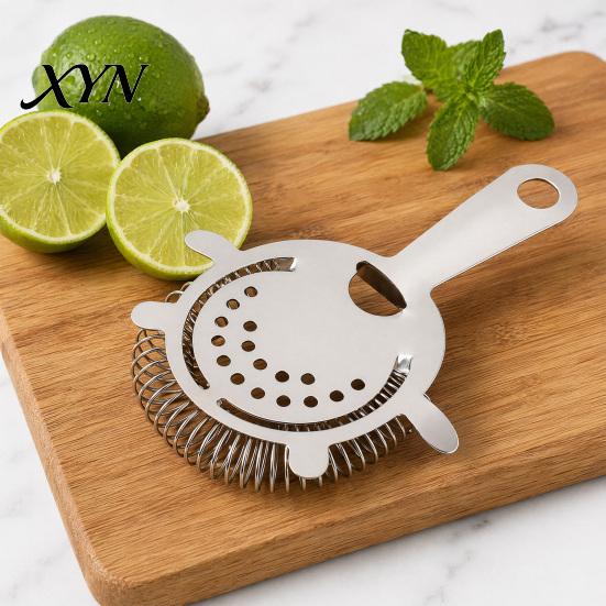 Professional Bartender Strainer Cocktail Strainer, Stainless Steel Bar 4 Prong with High Bartending Tools Density Spring, Drink for Bartenders