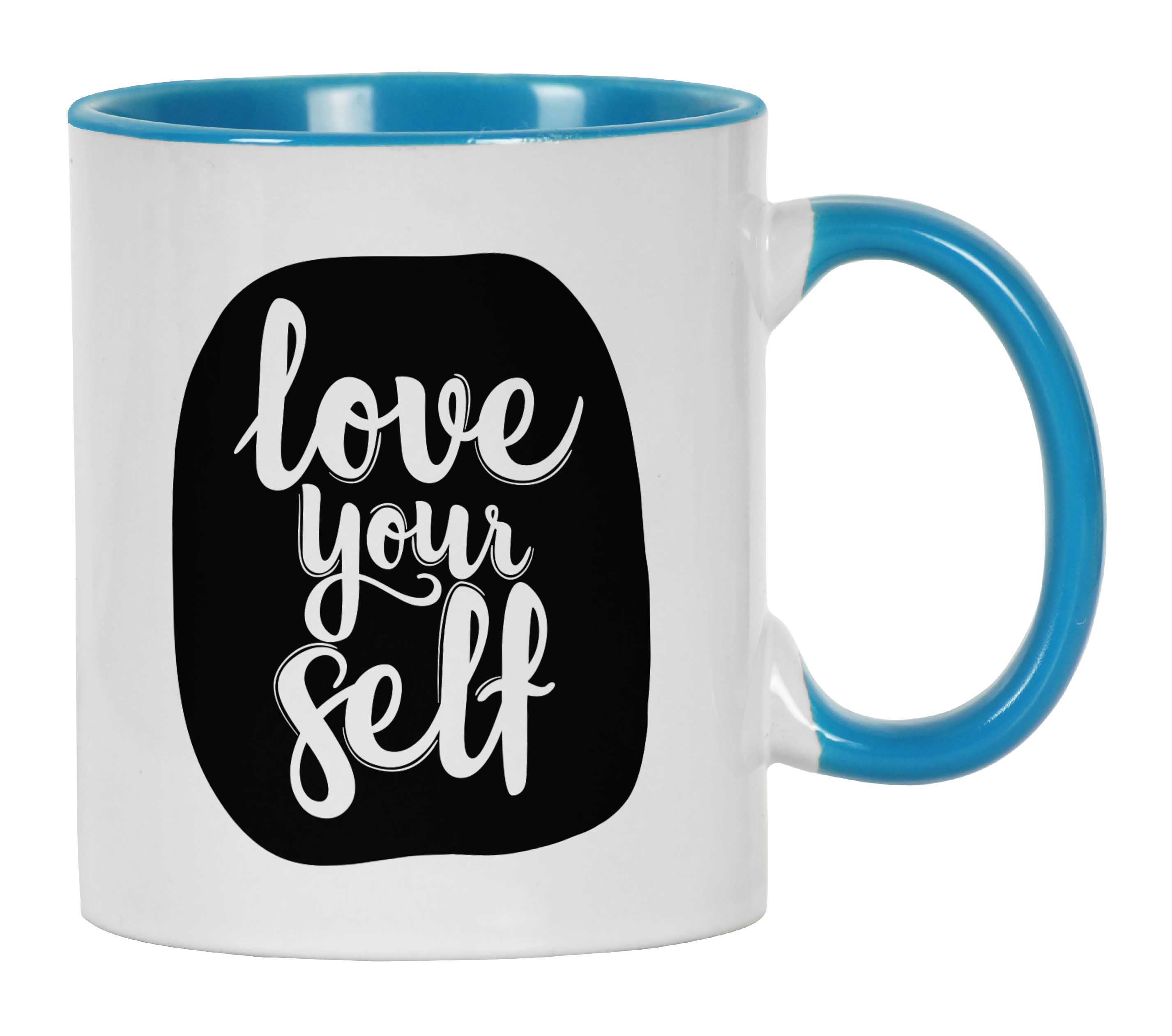 

Inkdotpot Керамічна кавова чашка Love Yourself вагою 11 унцій. Кумедний оригінальний подарунок для друзів 11oz небо синє кольору