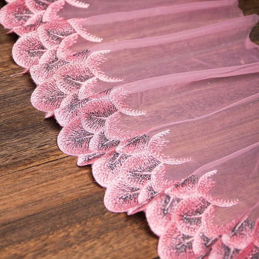

New Multicolor Embroidery Lace Fabric DIY Mesh Sewing Ribbon Trim Hem Trim Handmade Lace Trim Handicraft Accessories розовый