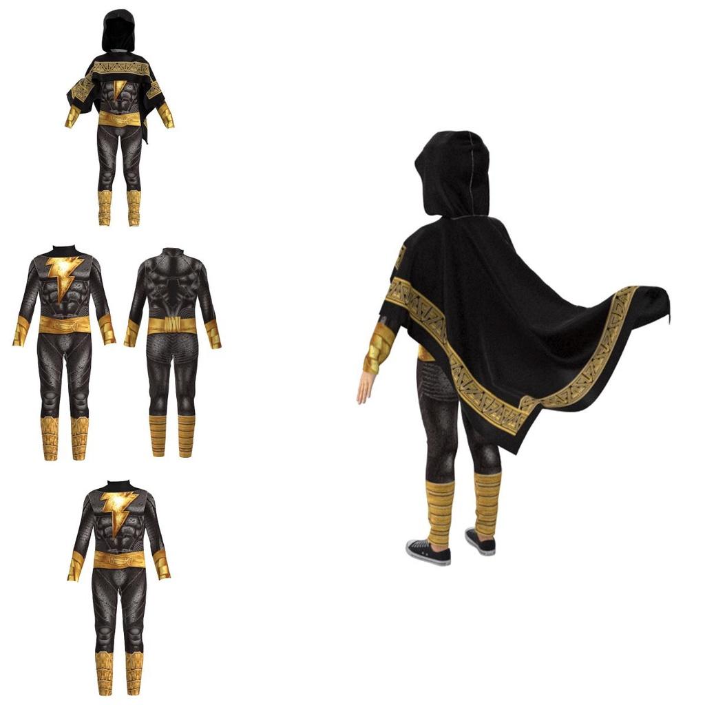Stunning Black Adam Cosplay Costume Set For Adults And Kids