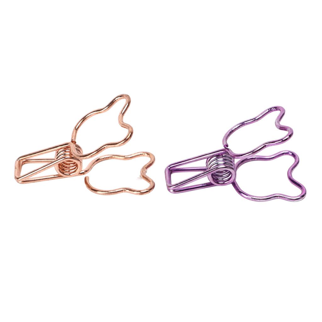 100Pcs Bear  Clamps Cute Shape Strong Clamping Sturdy Metal Hollow  Clips for Office Wor