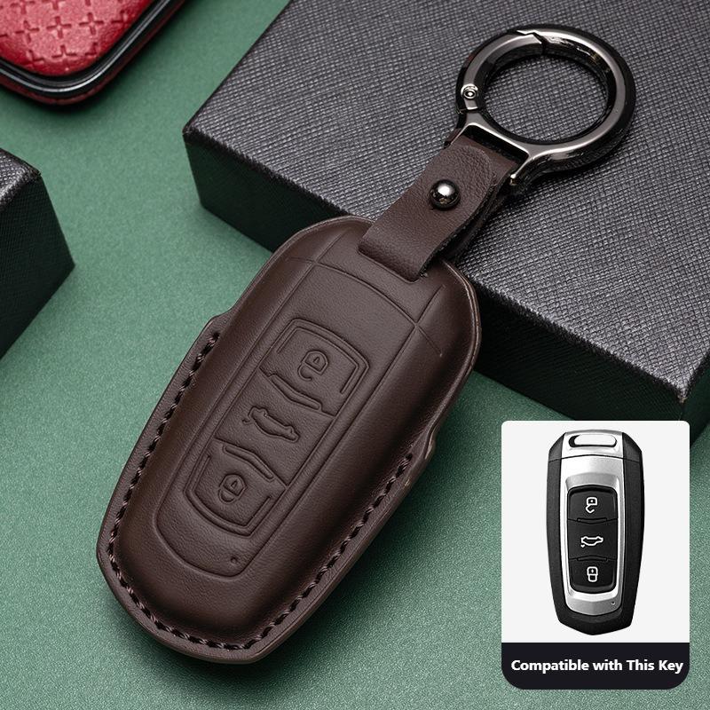 Leather Car Key Case Cover For Geely Emgrand X7 EX7 Coolray 2019 2020 Car Key Holder Shell Accessories