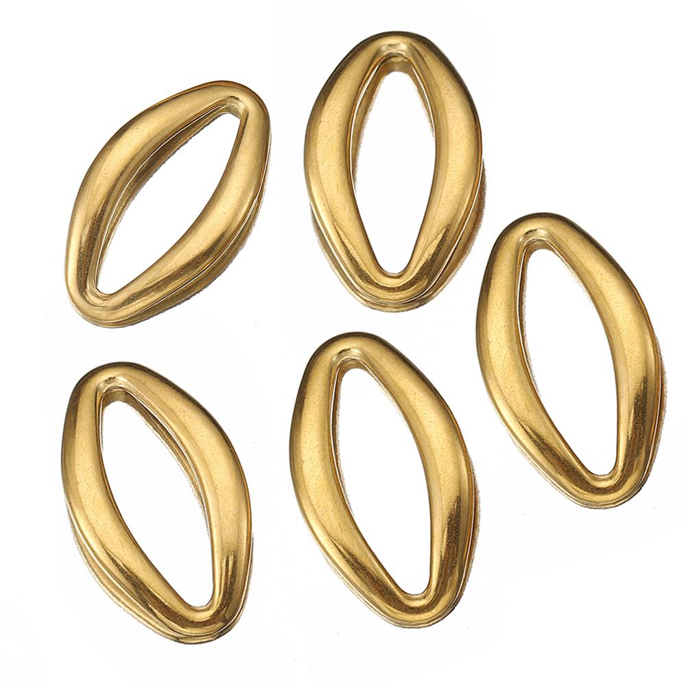 5pcs Stainless Steel Irregular Bezel Blank Gold Color Charms Pendants Connectors for DIY Earrings Necklace Jewelry Making