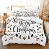 3D Happy New Year Bedding Set Christmas Happy Duvet Cover Pillowcase 2/3 Holiday Gift AU/EU/ES/DE Full Size Quick Drying Soft Home Textile