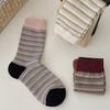 Ladies Spring and Autumn New Classic Color Matching Stripes Boneless Tube Socks