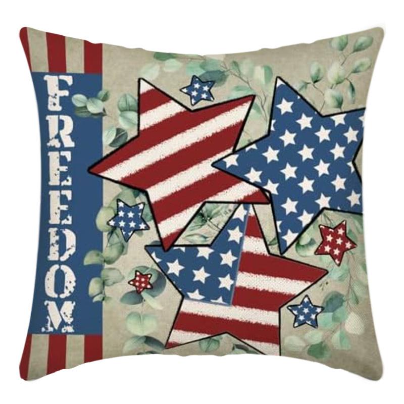 New Independence Day Cushion Pillow Cover Nordic Linen Pillow Cover