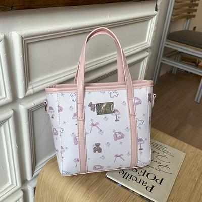 Eimertasche mit großer Kapazität Damen neue Handtasche mit Cartoon-Print High-End Pendler Schultertasche zum Umhängen