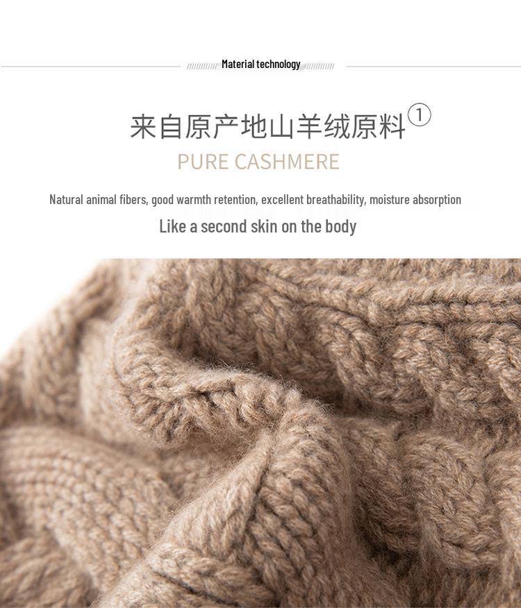 Damen 100% Reines Kaschmir Strickmütze - Modisch, Warm, Einfarbige, Stilvoll, Vielseitig, Lässig