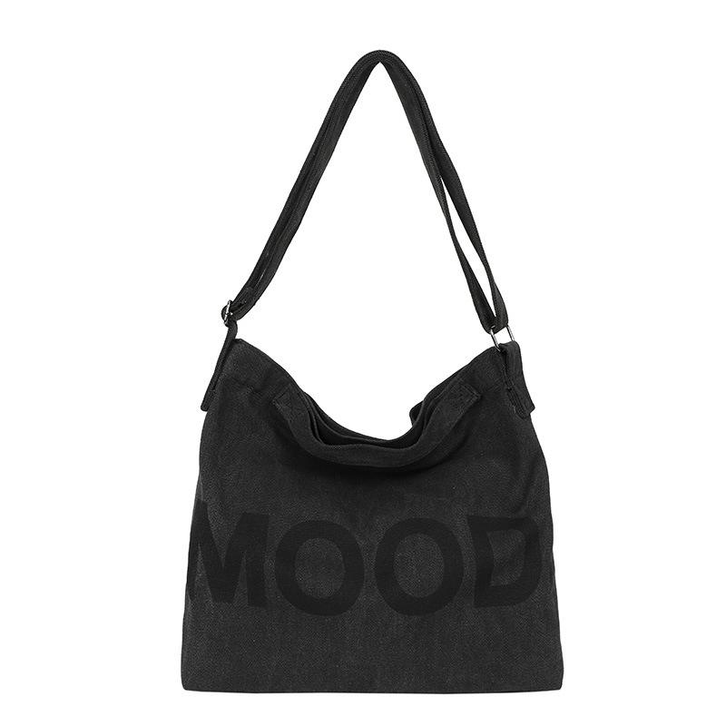 

Новая литературная холщовая сумка через плечо, повседневная студенческая сумка-тоут для косметики, ретро женская сумка-мессенджер чёрный