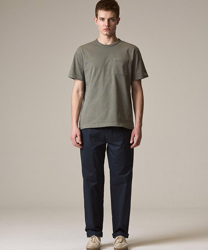Laijeuaenbillou [Authentic] Authentic Supima 302 Loose Tapered Chino Pants Navy