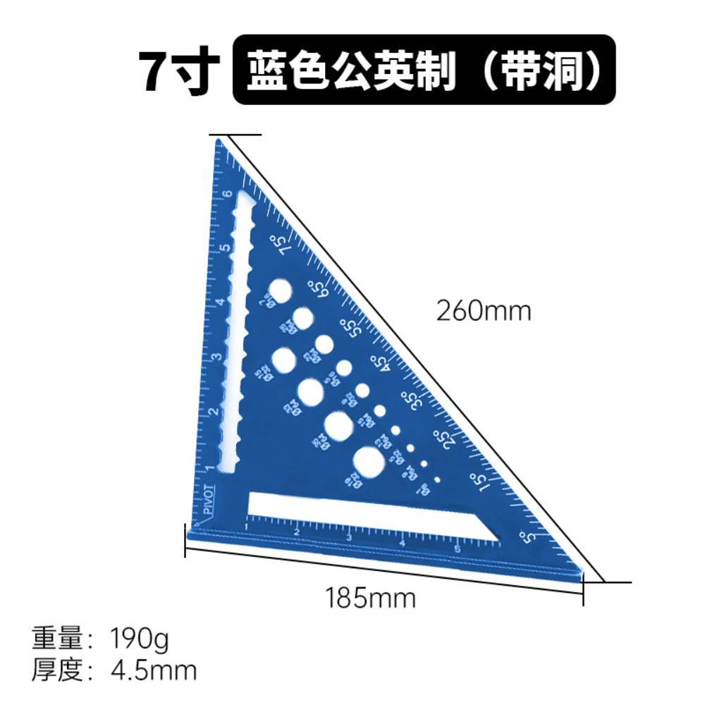 

Треугольная линейка 7 дюймов, измерительный инструмент, столярный набор из алюминиевого сплава, квадратный угол, деревообрабатывающие инструменты, попробуйте квадратную треугольную метрическую систему синий