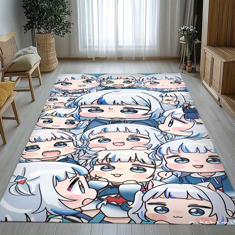 Gawr Gura Hololive English Cute Cartoon Living Room Non-Slip Area Rug Soft Carpet for Bedroom Playroom Sofa,Home Decor Doormat