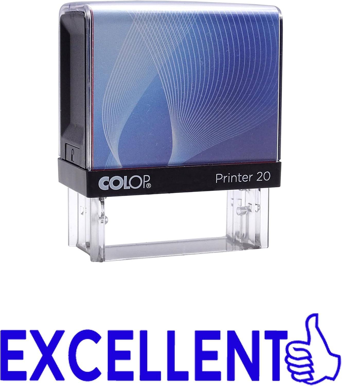 

Printtoo Самонабірний гумовий штамп - Попередньо заправлений офісний штамп - Канцелярський штамп - COLOP P20 Міні штамп - Бізнес штамп - З можливістю заправки 14 mm x 38 m синій