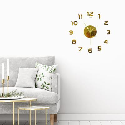 Horloge murale 3D sans cadre, miroir acrylique moderne, chiffres, sans tic-tac, silencieuse, pour salon