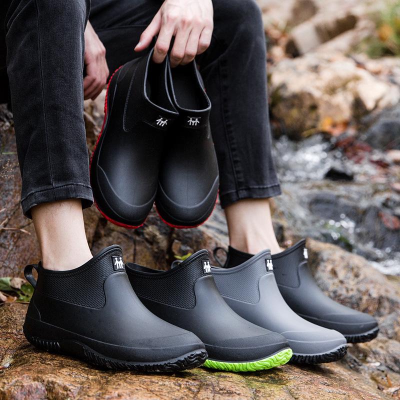 Korean Style Waterproof Short Rain Boots – Versatile Outdoor Footwear for Men & Women