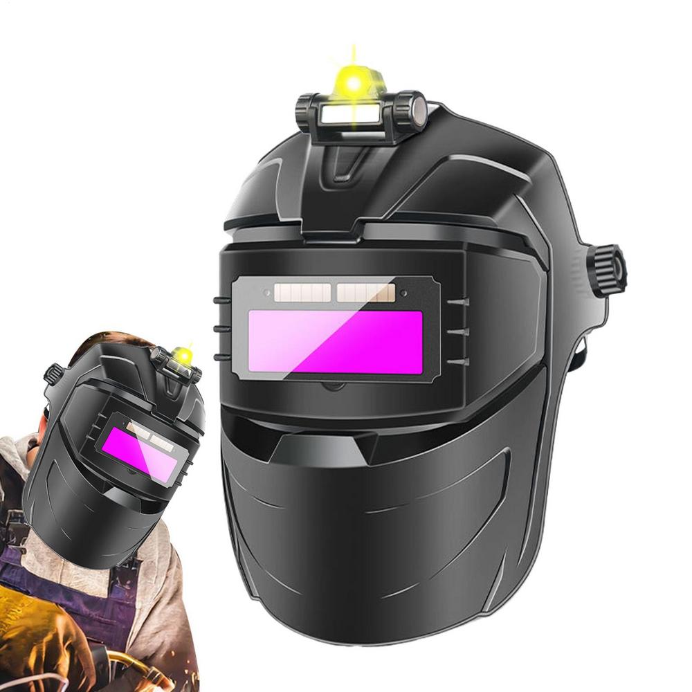 Auto Darkening Welding Hood Anti-Glare Welding Helmet Wide Shade Anti-Fog Face Protector Adjustable Headgear For Construction