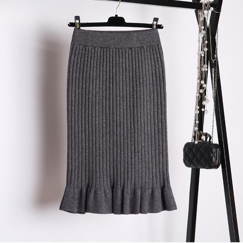 Winter Mermaid Skirt Women Sexy High Waist Skirt Streetwear Fashion Midi Long Skirt