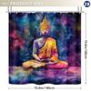 Vibrant Buddha & Psychedelic Pattern Shower Curtain, Durable Polyester, Easy Clean, Includes Hooks | Serene Bathroom Decor