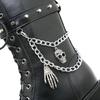 Gdgydh Plus Size 43 Spring Autumn Women Boots with Chain Wedges Platform Boots Punk Skull Goth INS Women Cosplay Shoes Combat Boots