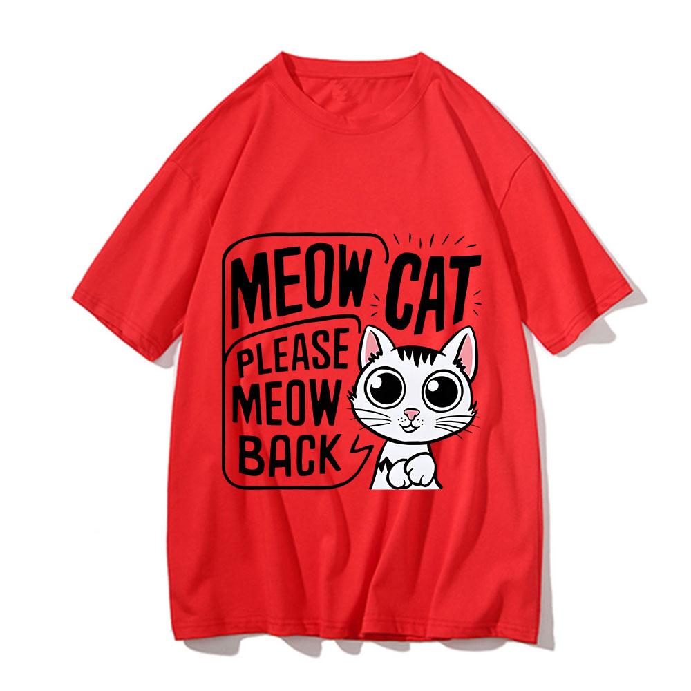 

Baby Lasagna Meow Cat Please Meow Back T-shirts Men Summer Short Sleeve Cotton Tee-shirt Cute Graphic Print Tshirts Ropa Hombre S