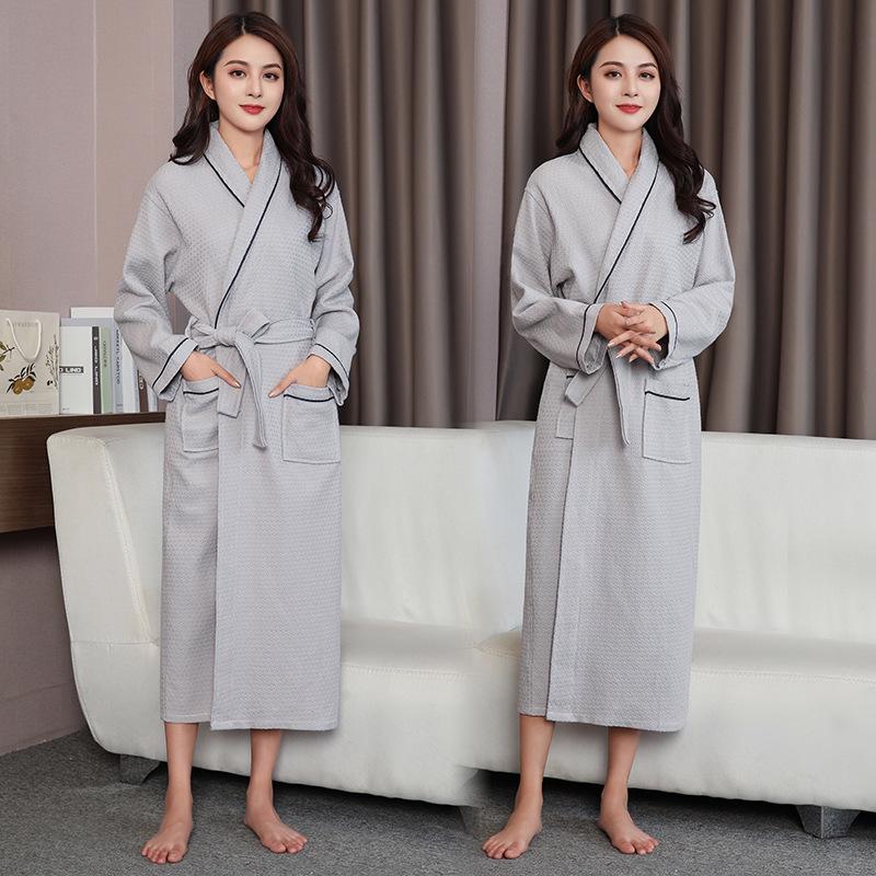Couple's Cotton Waffle Bathrobe - Absorbent and Plus Size for Men & Women