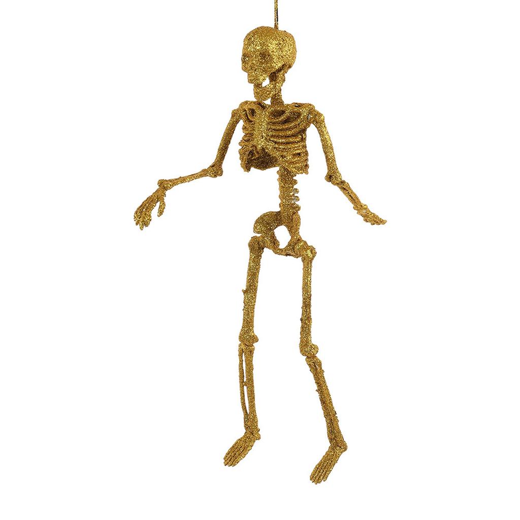 40cm Glittering Skeleton Halloween Decorations with Articulated Joints For Holiday Party Centerpieces Indoor and Outdoor