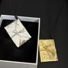Colar Envelope Coreano: Pingente Elegante e Único com um Design de Corrente de Suéter Luxuoso de Alta Gama