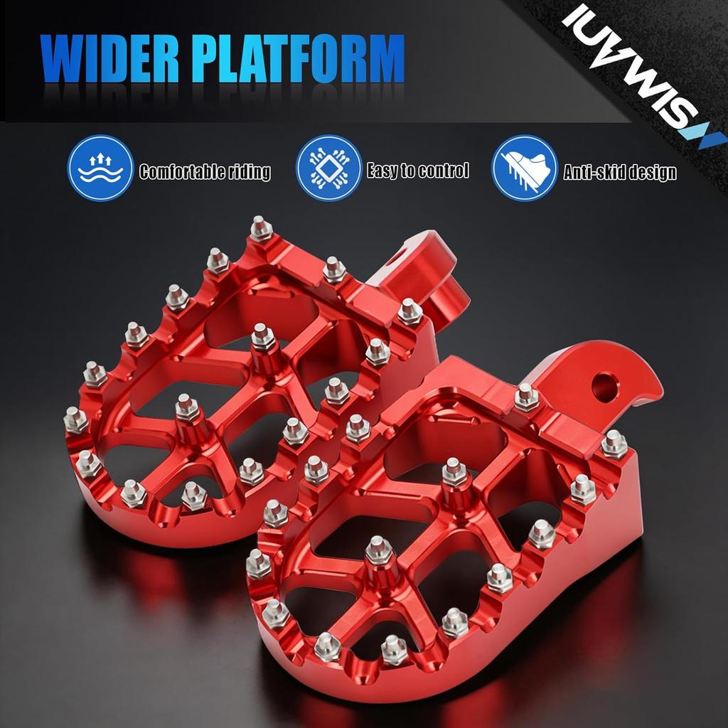 Mini Bike Foot Pegs CNC for CT200U CT200U-EX BT200X CT100U Mega Moto Trail 100cc 212cc 196cc Red,Wider MX Style Footpegs Foot Rest
