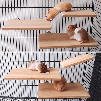 1/3Pcs 13*9cm Parrot Standing Stand Platform Square Wooden Springboard Hamster