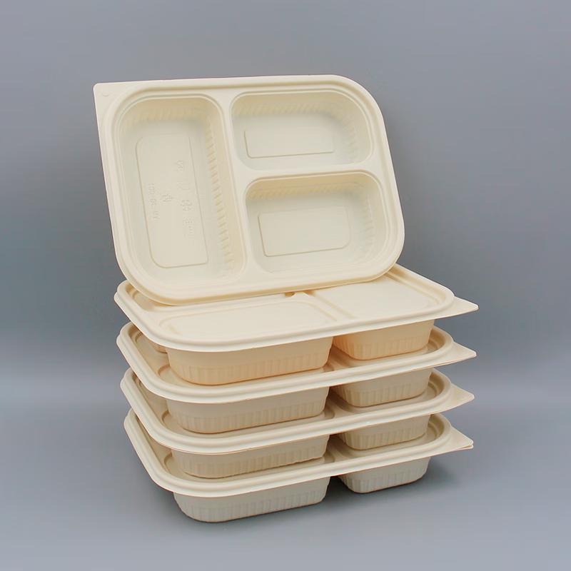 Compostable 3-Compartment Takeout Lunch Boxes