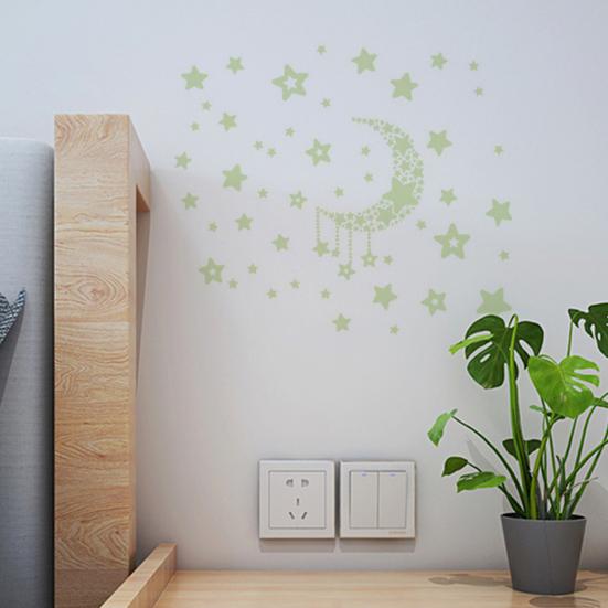 

Светящаяся наклейка на стену, съемная, самоклеящаяся, декоративная, луна, звезда, дизайн, фон, фреска