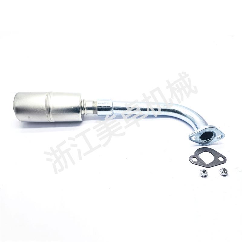 Predator 212CC Kart Exhaust Muffler - 70° Bend, Center 45.6