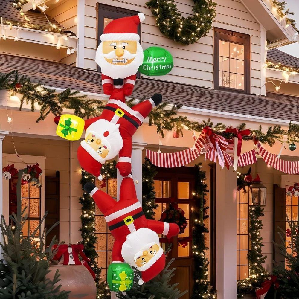 Oxford Christmas Inflatable Dolls LED Light Inflatable Model Toys Lighted Dolls Garden Party
