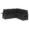 Vidaxl 5-Cz. Conjunto de Muebles de Jardín, Cojines, Ratán Negro PE